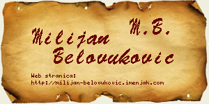 Milijan Belovuković vizit kartica
